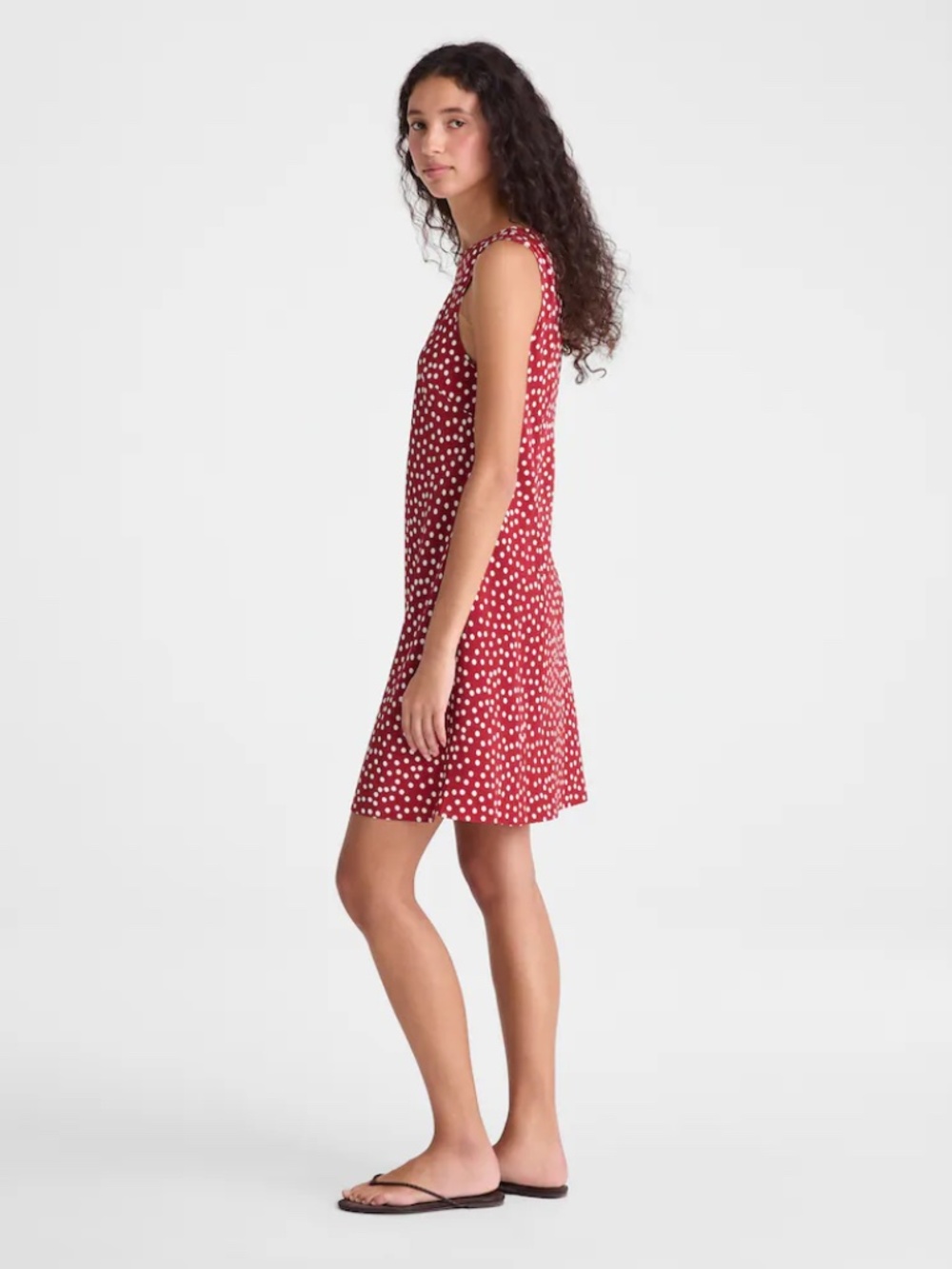 Madewell Boatneck Sleeveless Dress in Red Currant - Picture 2 of 8